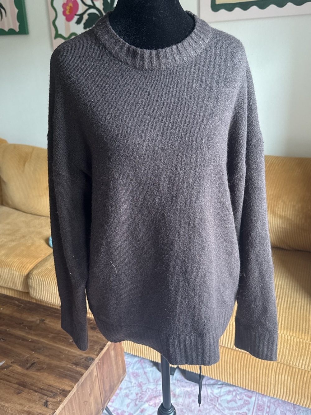 Cozy Brown Knit Pullover Sweater
